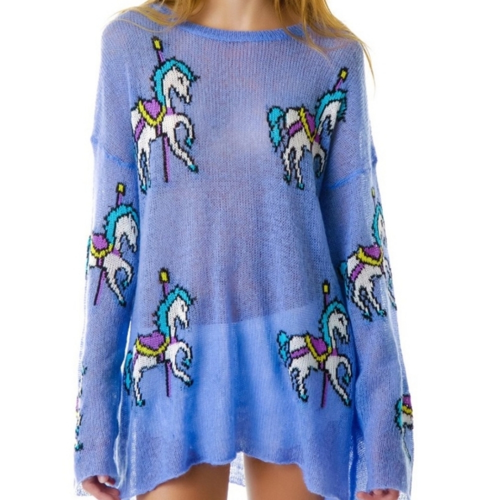 Wildfox couture white label carousel horse sweater